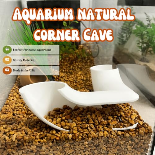 REEFSHAPE Aquarium Corner Tube Viewing Tunnel | Fish, Shrimp, Loaches Hideout for Aquariums | Unique Underground Tunnel | Made in USA (Corner Tube, White)