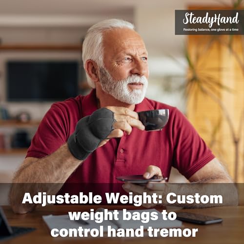Weighted Gloves for Tremors, Wrist Weights for Hand Tremors and Parkinsons Patients, Steady Hand Adjustable Weighted Gloves (Patent Pending) - size: Medium, Right Hand