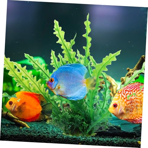 2Pcs Aquarium Fish Tank Decorations Compact Fake Grass Plants Desktop Fish Tank Supply for Home Office Table Aquarium Decor