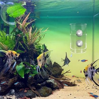 Aquarium Fish Feeder Ring with Suction Cup Fish Tank Feeding Circle Sinking Anti-Scattering Feeding Tube for Aquarium Use