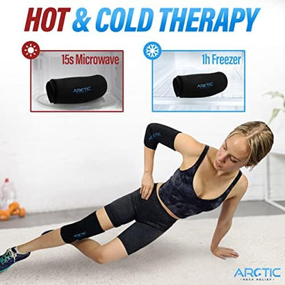 2 Pack - Premium Cold Therapy Compression Ice Sleeve, Knee Ice Pack Wrap for Injuries, Elbow, Quad & Hamstring Relief, Flexible & Reusable Cold Wrap Recovery for Meniscus, ACL, MCL, Ice & Heat Therapy - size: Small (2 Pack)