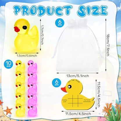 Seenelling 6 Set Cruise Duck Kits for Hiding Tic Tac Toe Duck for Cruise Ship Keep or Hide Gifts with Storage Bag Fish Extender Gifts for Ship Travel Hiding Essentials Birthday Party