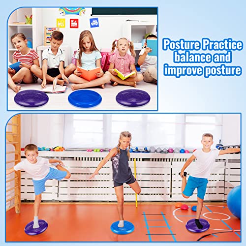 Outus 2 Pcs Balance Disc Kids Inflated Wobble Cushion - color: Blue,Purple