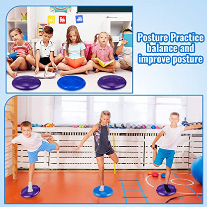 Outus 2 Pcs Balance Disc Kids Inflated Wobble Cushion - color: Blue,Purple