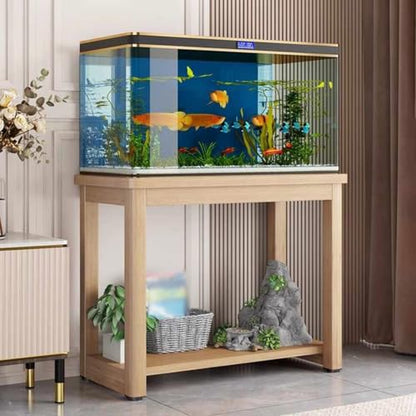 Solid Wood Fish Tank Stand, Aquarium Stand with Plant Shelf, 5 10 15 20 30 40 Gallon Fish Tank Table, Reptile Tank Rack for Home Office,Ligjt Grey,100x40cm(39 3/8 - color: Ligjt Grey, size: 100x40cm(39 3/8
