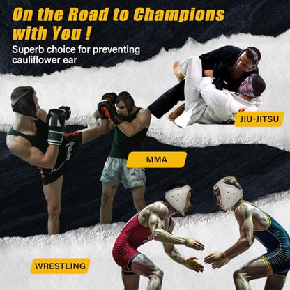 Trymaker Wrestling Headgear, Youth Wrestling Head Gear with Chin Cup | Two Size, Sorf Ear Guard, Sandwich Layer Design, Lightweight, MMA, Jiu-Jitsu, BJJ - size: L (21 1/4" - 25 1/4"), style: Blue