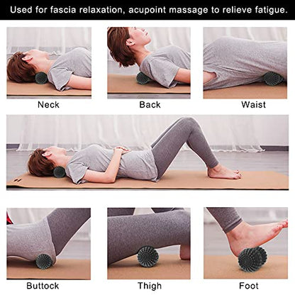 SELEWARE Peanut Massage Ball, Double Lacrosse Roller for Muscle Relief - color: Black