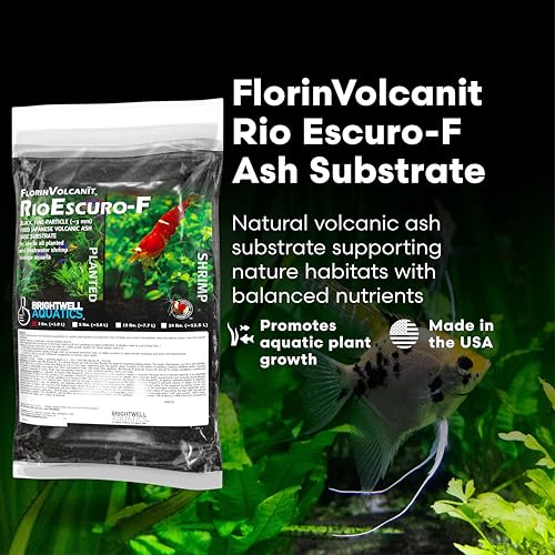 Brightwell Aquatics FlorinVolcanīt Rio Escuro-F – Volcanic Substrate for Freshwater Planted & Shrimp Aquariums – Boosts Root Growth, Lowers GH & pH, 2lb