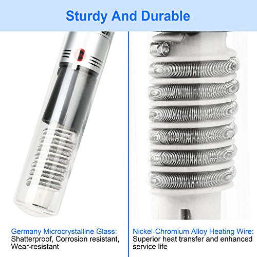 Aquarium Heater Fish Tank Heater Submersible 25 Watt, 1 Yr Warranty