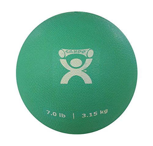 CanDo Soft Medicine Ball 7" Diameter 7lb Green Exercise Ball for Physical Therapy and Fitness Exercises, Easy Grip Rubber Weighted Ball for Workouts - size: 7 Pound