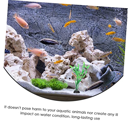 VICASKY 10Pcs Compact Fake Plant Aquarium Decoration Lifelike Desktop Aquarium Grass Stylish Fish Tank Accessories for Aquatic Landscape Safe for Fish and Water Quality