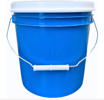 2 Gallon Food Grade BPA Free Made in USA Blue Bucket Container with White Screw on Lid (Pack of 2)