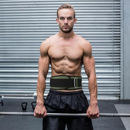 RitFit Weight Lifting Belt 6 Inch for Squats Deadlift Strength Training - color: Green, size: S(26"-32")
