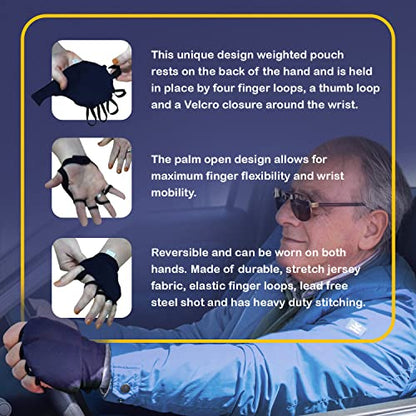 Handithings® Hand Weight for Children to Adults (5 Sizes) – Essential Tremor Help for Daily Tasks: Fine Motor Development, Physical Therapy & Rehab Stability Aid for Eating & Writing. Proudly Hand Made in the USA! (Fits Right/Left) (PLEASE MEASURE HAND PE