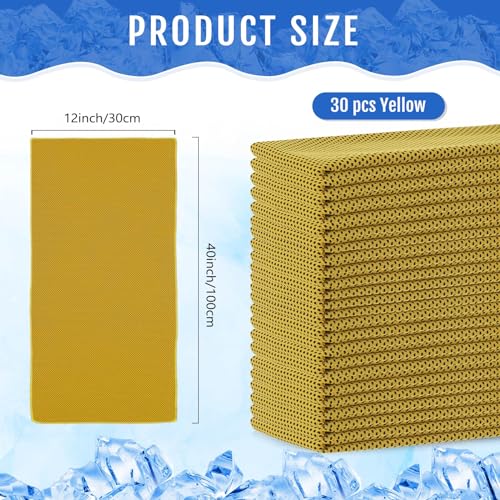 Hosuly 30 Pack Cooling Towels 40"x12" - color: Yellow