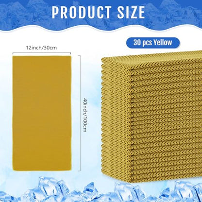 Hosuly 30 Pack Cooling Towels 40"x12" - color: Yellow