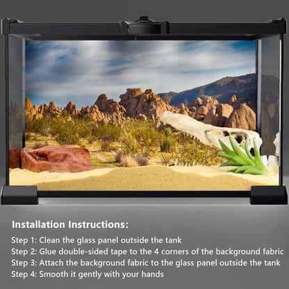 YongFoto Polyester Joshua Tree National Park Photography Background Stones Valley Cactus Shrub Bush Desert Sand Land Backdrop for Photoshoot Wild West Party 72x18 inches Dragon Tank Background - color: Yellow-2, size: 72x18 IN