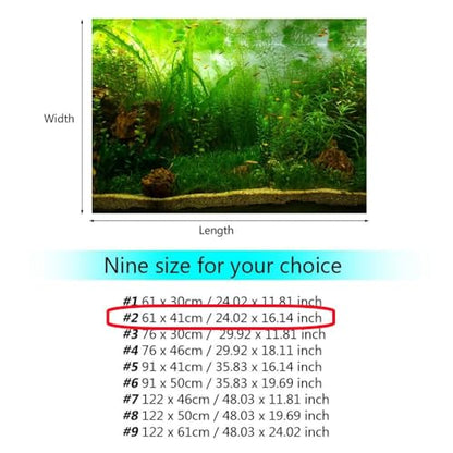 PVC Aquarium Background Poster,Water Grass PVC Adhesive Static Aquarium Wallpaper Background(61 * 41cm)