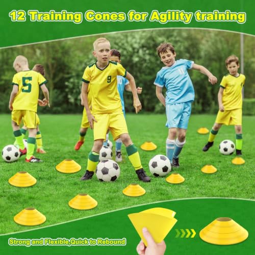 Soccer Goal 12×6 ft /16×7 ft Portable Soccer Goals Net for Backyard - color: 16×7FT Black