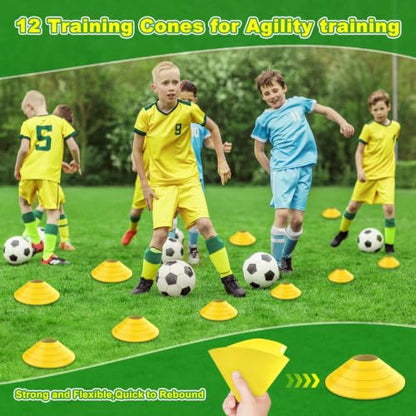 Soccer Goal 12×6 ft /16×7 ft Portable Soccer Goals Net for Backyard - color: 16×7FT Black