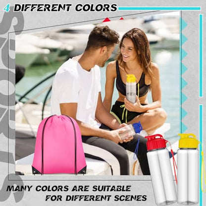 20 Sets 17oz Water Bottles Bulk and Drawstring Backpacks, Chic - color: Chic