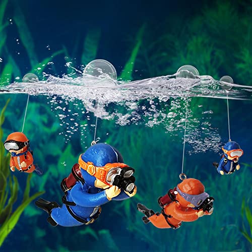 Floating Fish Tanks Decoration Diver Aquariums Landscaping Decorations Floating Ornament Cartoon Landscape