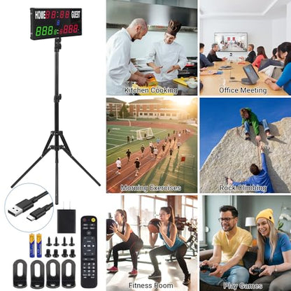 Samshow LED Digital Scoreboard with Remote & Tripod, Cornhole Score Keeper - style: 2025 6 digital led scoreboard - tripod