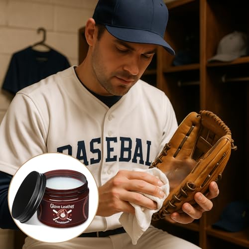 2 Pack Baseball Glove Leather Conditioner 4.7 oz Glove Conditioner Care Cream Mink Oil for Baseball Gloves, Softball Gloves, and Other Leather Sports Equipment
