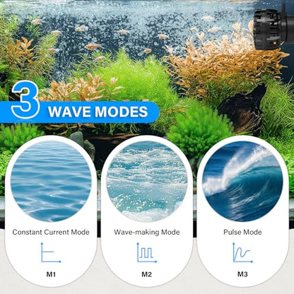 hygger Aquarium Wave Maker for 10-20 Gallon Fish Tanks, Adjustable DC Power Heads for Aquarium with Controller, Aquarium Circulation Pump With Magnetic Base for Saltwater Freshwater Tank 790 GPH - size: 790GPH