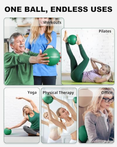 Trideer Exercise Ball for Physical Therapy, 9 Inch Pilates Ball - color: Green (with inflation straw)