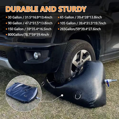 Water Tank, Water Storage Bladder, Portable Water Tank, Water Bladder Tank, Large Water Storage, Water Storage Containers for Camping, Garden, Emergency Water Storage Black