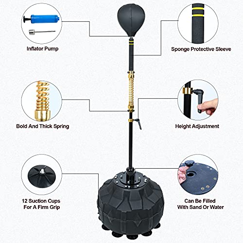 INNOLIFE Boxing Reflex Bag Speed Training Punching Bag with Stable Base