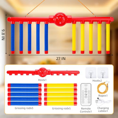 Reflex Drop Sticks Game, Solo & Dual, 3 Speeds, Play Reaction Toy for Party - color: Red