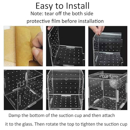 5.9 x 5.9 x 5.9 inch Acrylic Fish Breeding Box, Transparent Isolation Hatchery Incubator with Suction Cups for Guppy Shrimp Small Baby Fishes Aquarium Nursery Tank - size: 5.9 x 5.9 x 5.9 inch