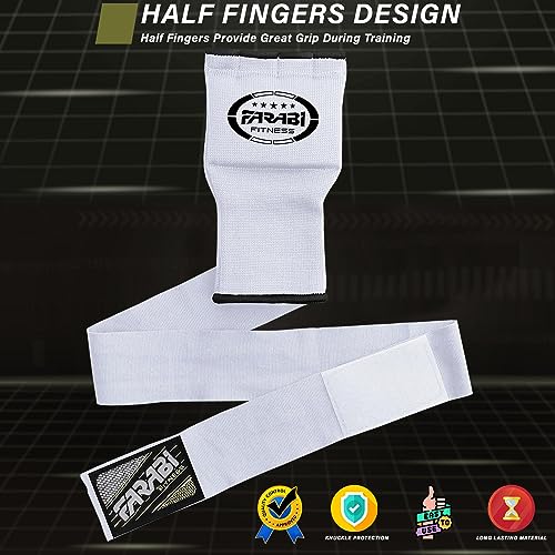 FARABI Kids Hybrid Boxing Inner Gloves Punching Boxing Gloves - color: White