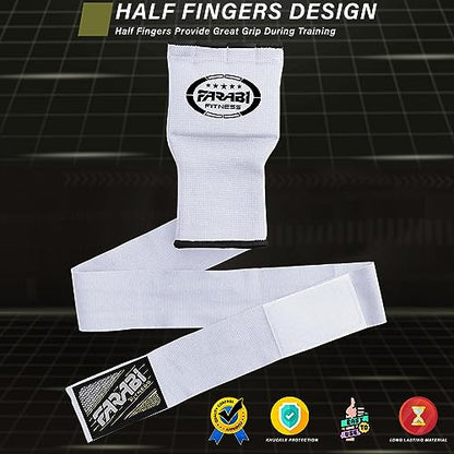 FARABI Kids Hybrid Boxing Inner Gloves Punching Boxing Gloves - color: White