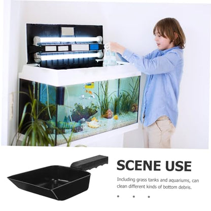 GALPADA Aquarium Sand Shovel Sponge Cleaner Stand Clarifier Scrubber for Filters Tubing Turtle Vacuum Feeders Canister Water Tank Lint Black Plastic