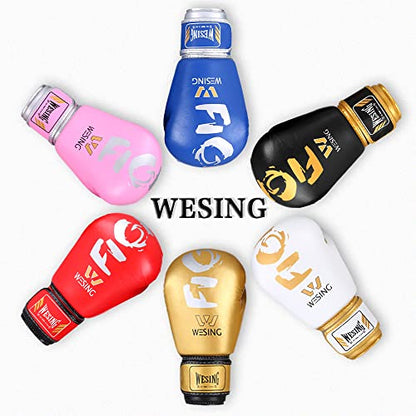 Wesing Kids Boxing Gloves for Boys and Girls, Youth Boxing Training Gloves, 6oz Kids Sparring Punching Gloves for Punching Bag, Kickboxing, Muay Thai - color: Gold