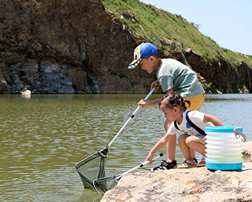 Kids Fishing Net for Lakes - Minnow Nets for Kids - Aluminum Collapsible Telescopic Fishing Pole Handle and Nylon Mesh Small Fishing net - Butterfly Nets for Kids Outdoor Playing