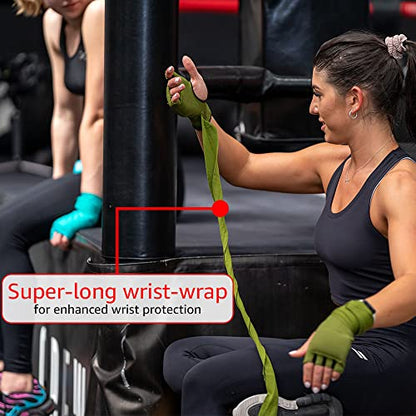 Elastic Quick Wraps by STING | Semi-Elastic Compression Fabric, Padded Knuckle Section, Expandable Finger Panels - color: Teal Blue, size: Medium