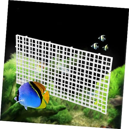Kisangel 6pcs Fish Tank Divider Panels White Aquarium Isolation Lattice Plates for Breeding and Separation Easy to Install Suitable for Fish Tank Supplies and Bottom Filtering
