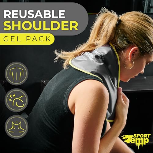 Hot & Cold Reusable Gel Pack Wrap for Neck/Shoulder/Back Pain Relief - Flexible Soft Compress - Ice & Heat Therapy for Rotator Cuff, Cervical, Pain, Swelling, Injuries and Surgery - Sport Temp - size: Neck/Shoulder (Pack of 1)