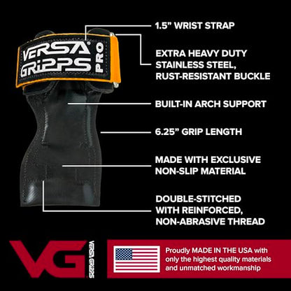 Versa Gripps® PRO Wrist Straps, Train Better - color: Purple/Black, size: Reg/Large: 7-1/8" to 8"