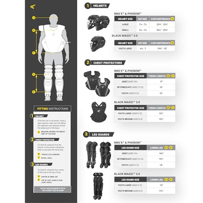 Easton | Phenom Series Catcher's Chest Protector | NOCSAE Certified - color: White, size: Medium
