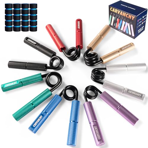 Grip Strength Trainer Set, 6 Pack, 50-350LB, Wrist Forearm Strengthener, Metal No Slip, Hand Grip Gripper Strengthener for Strength Training and Exercise, Hand Workout Squeezer Grip Strength - color: Purple/Silver/Blue/Red/Black/Gold/Green