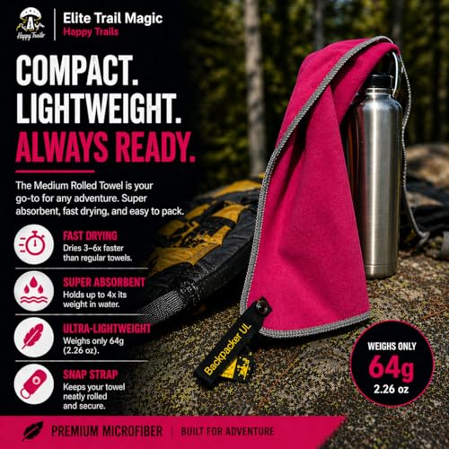 Backpacking Ultralight Quick Dry Microfiber Soft Fast Drying Hand and Face Towel Wash Cloth Camping Yoga Hiking Active Lifestyle (Magenta, Medium16x28) - color: Magenta, size: Medium