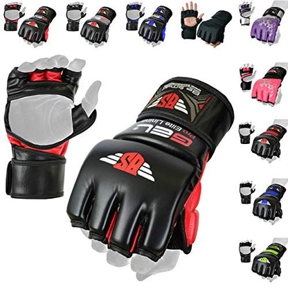 MMA Gloves, UFC Kickboxing Gloves, MMA Sparring Gloves, MMA Training Equipment, Fighting Gloves for Mixed Martial-Arts, MMA Training Gloves Adults Men & Women by BeSmart - color: Red, size: Small