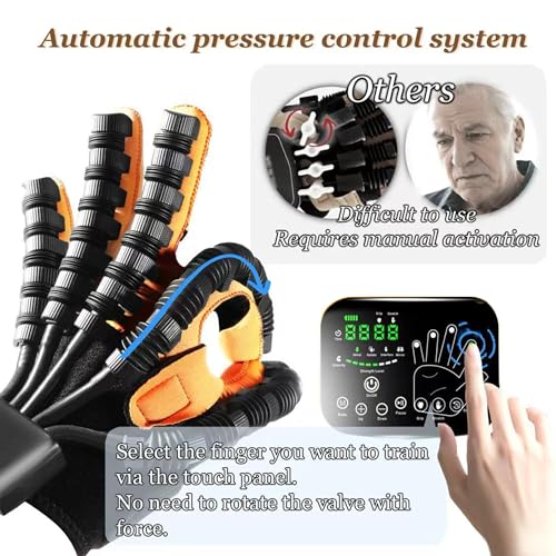8th-Gen Rehabilitation Robot Gloves, Stroke Therapy Equipment, Hand Robotic Rehabilitation Device, 4 Modes, Adjustable Intensity, Touch Panel. Perfect Gifts for Stroke Patients with Hand Impairment - color: Right Hand, size: Small
