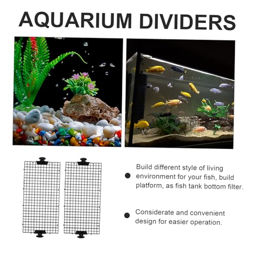 Garneck 1set Aquarium Isolation Board Divider High Transparency Fish Tank Divider Cups Mesh for Breeding Separation for Fish and Fry - color: Black