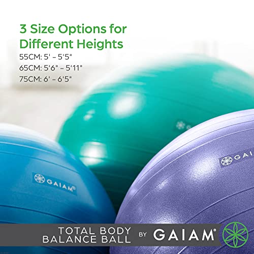 Gaiam Balance Ball Kit, Anti-Burst Stability Ball with Pump - color: Green